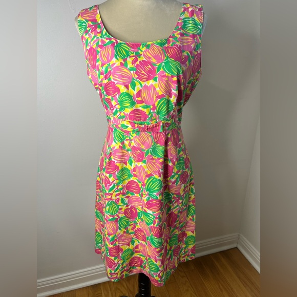 Lilly Pulitzer Dresses & Skirts - Lilly Pulitzer Vintage Mini Dress Tulip Print Sleeveless Cotton SZ 12 EUC
